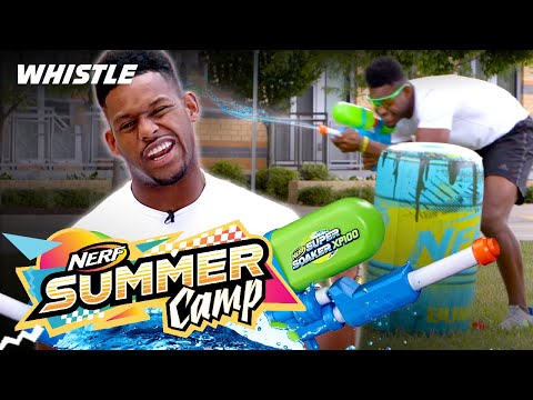 JuJu Takes On The Super Soaker CHALLENGE ? | ft. Dude Perfect, Spice Adams, Josh Horton, & MORE!