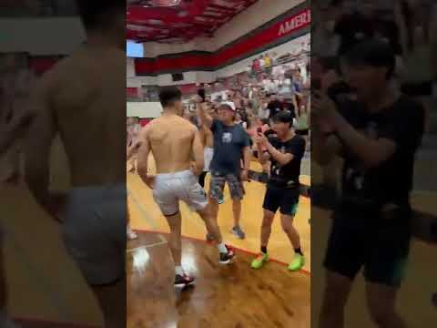 Did his head hit the rim?! 🤯 #shorts