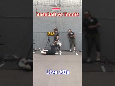 130 MPH baseball pitch from a tennis racket!! 🤯 #shorts