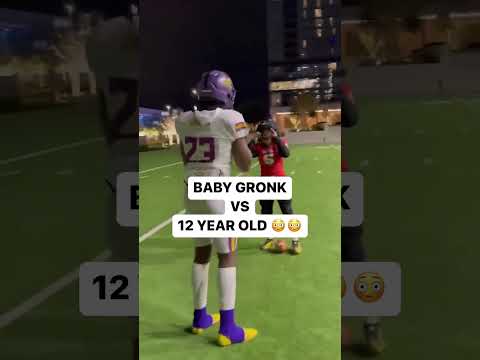 12-year-old football player takes on Baby Gronk! 😮 #shorts