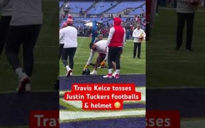 Travis Kelce chucks Justin Tuckers helmet before Chiefs – Ravens 👀🌶️