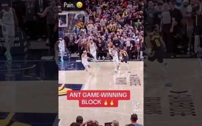 ANT HIT HIS HEAD ON THE RIM FOR THE GAME-SAVING BLOCK 🤯
