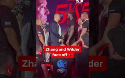 Deontay Wilder and Zhilei Zhang face off before their tilt 😤