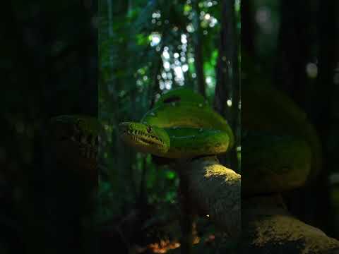 Face to face with an emerald green boa 💚 #Snake #Shorts #Photography