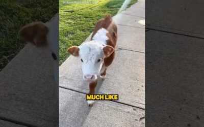 The owner calls Cowie for dinner, and her adorable moo responds #shorts