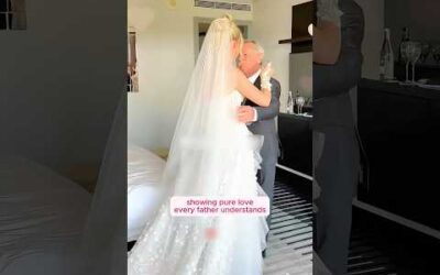 The sweetest father and bride first look wedding moments